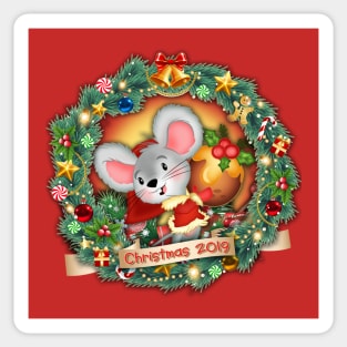 santa mouse 2019 Sticker